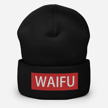 Waifu Anime Lover Embroidered Cuffed Beanie - BUCKET POPCORN